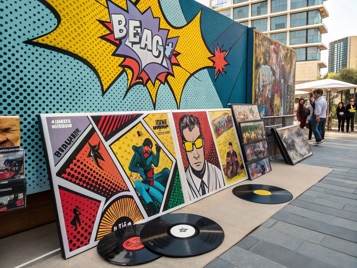 A collage of album covers and promotional materials from artists who have worked with Tinglescroll Music Centre, showcasing successful projects.